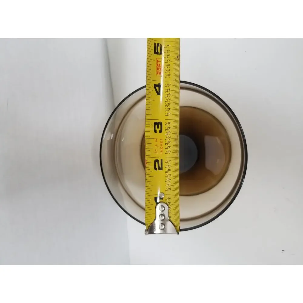 Vintage MCM Mid Century Smoke Brown Short Sherbet Dish Cup Dessert Stackable 8oz